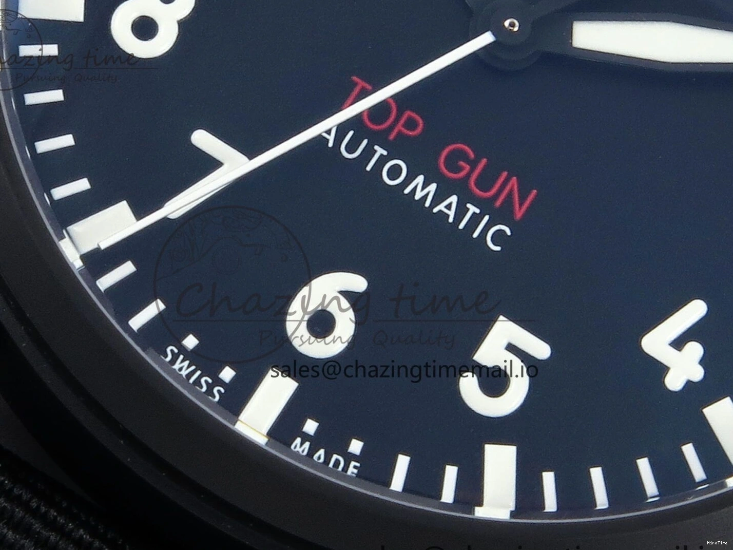 MIROTIME 0326 Durable Pilot Top Gun IW326901 M+F 1:1 Best Edition Black Dial on Black Nylon Strap MY 7003